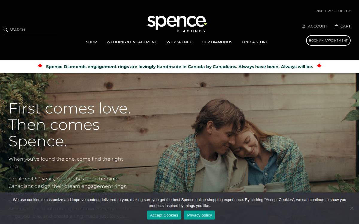 Spence Diamonds website preview