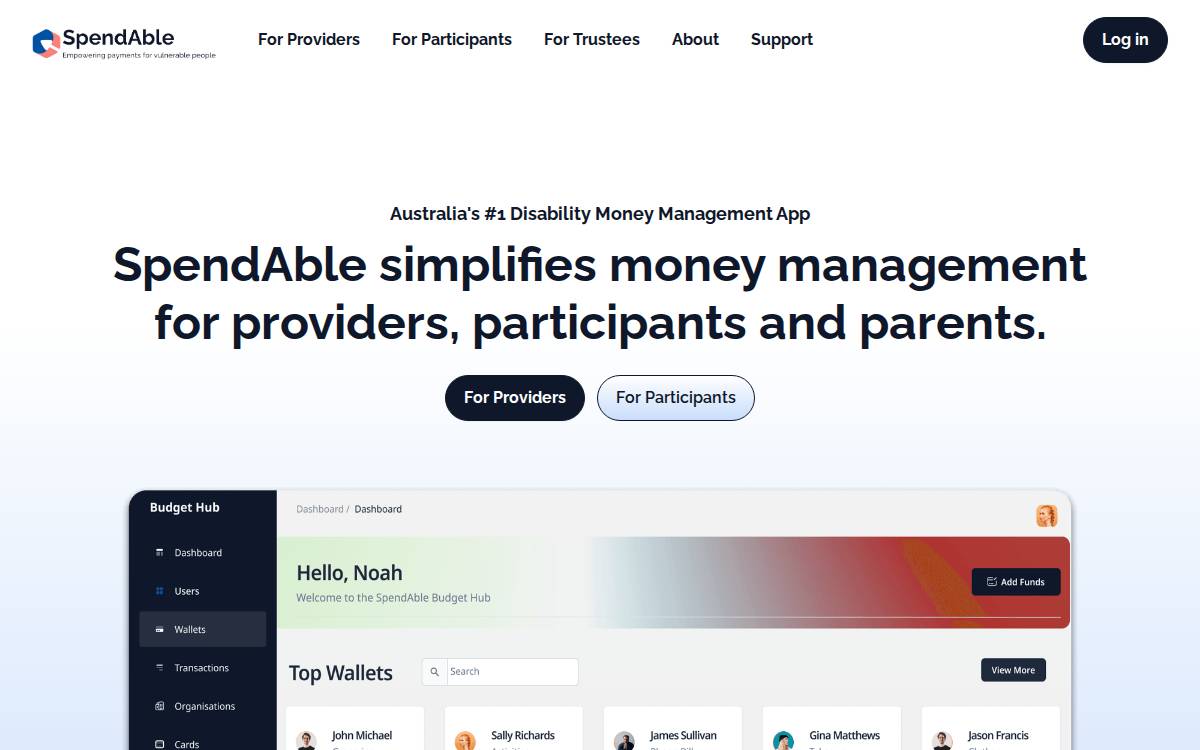 Spendable website preview