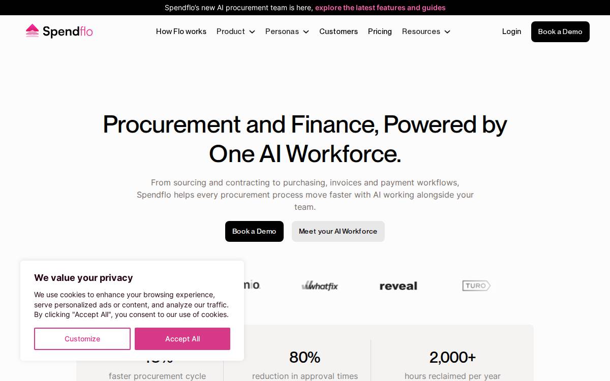 Spendflo website preview