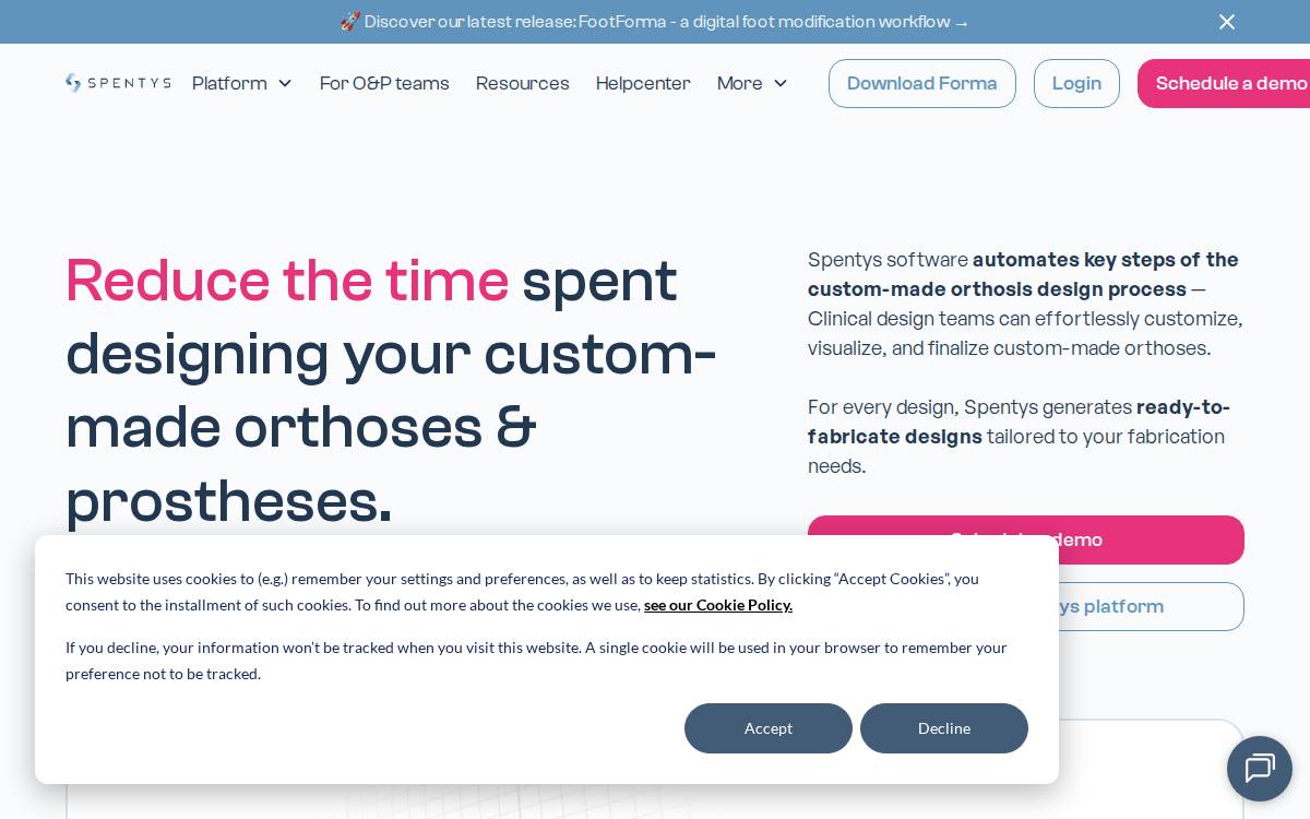 Spentys website preview
