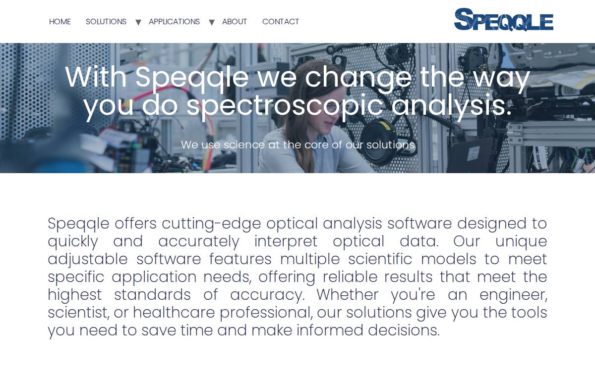 Speqqle website preview