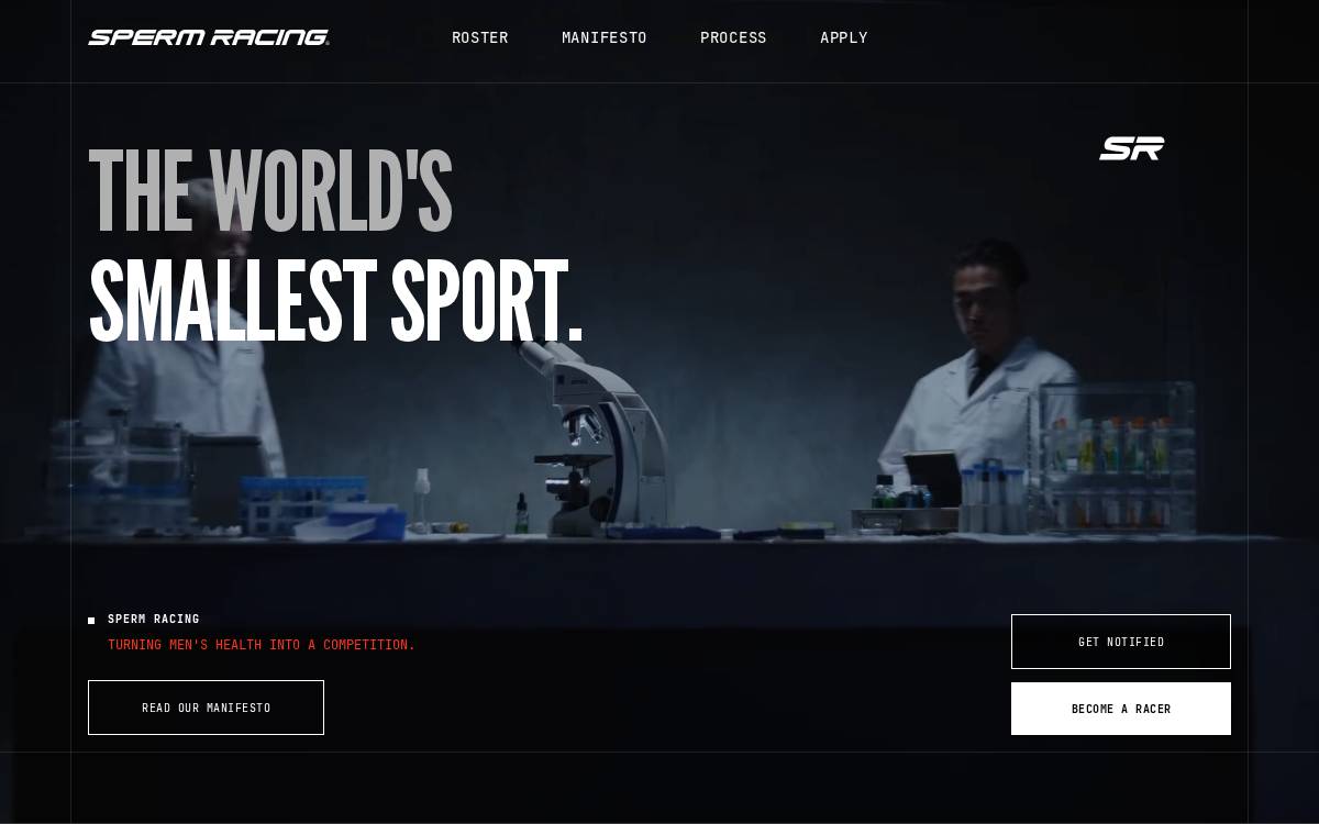 Sperm Racing website preview