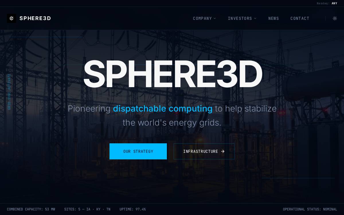 Sphere 3D website preview