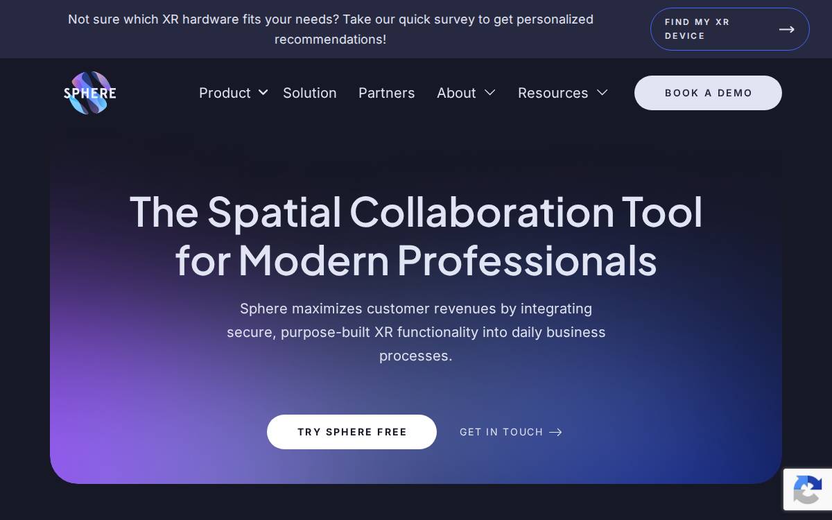Sphere website preview