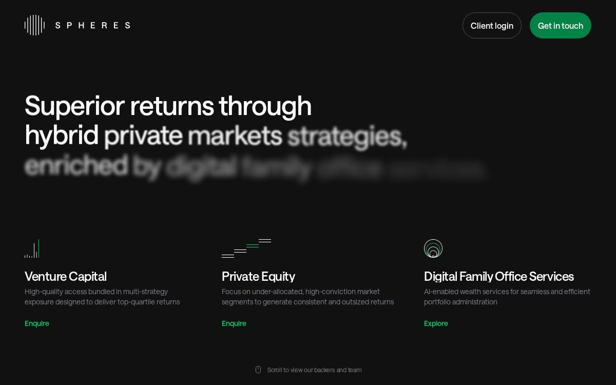 Spheres website preview