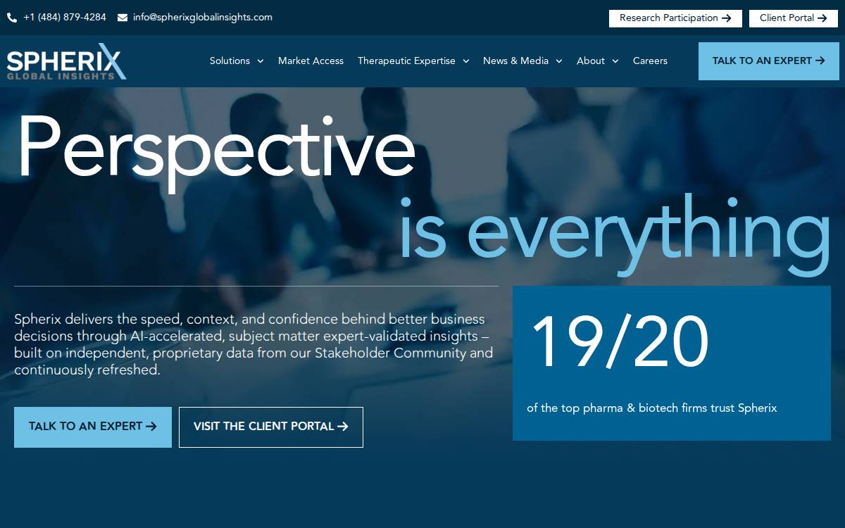 Spherix Global Insights website preview