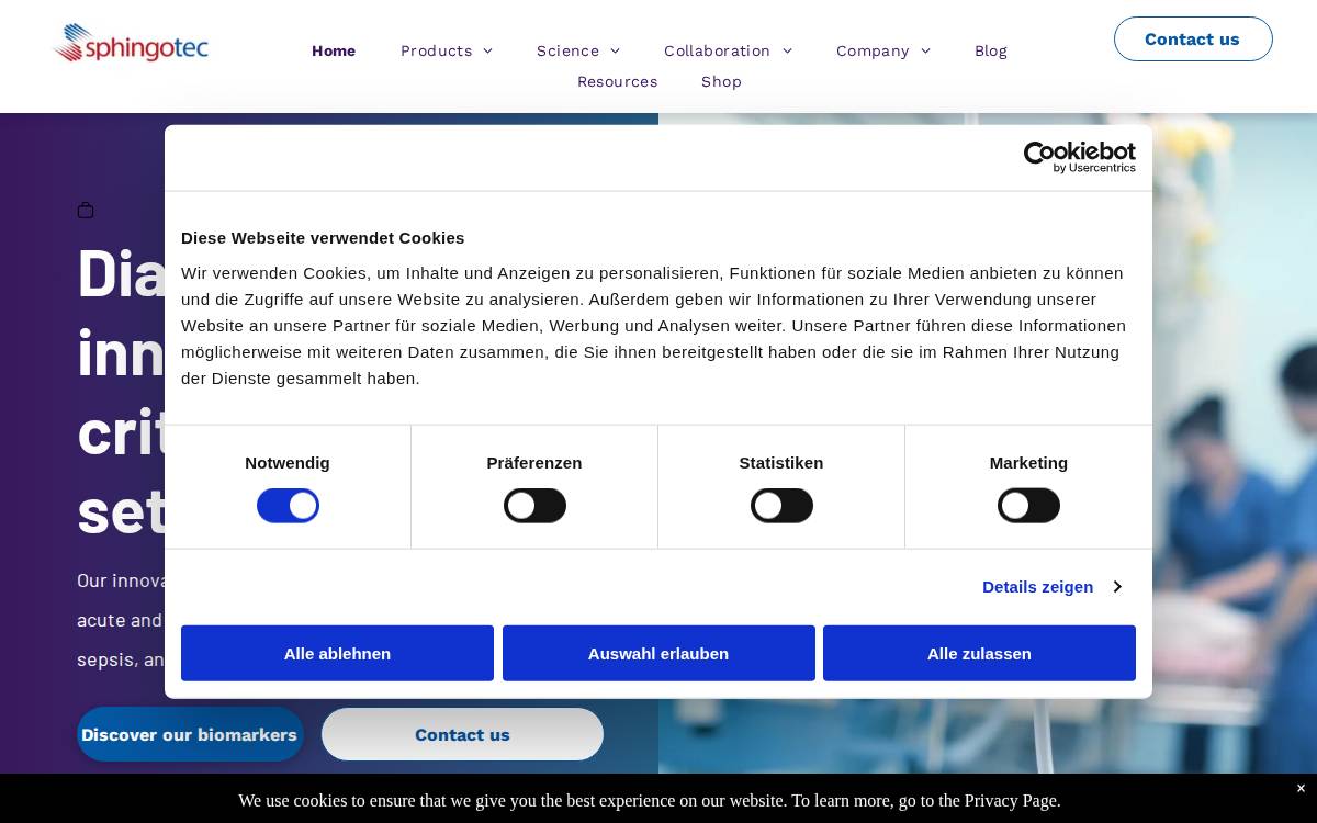 sphingotec GmbH website preview