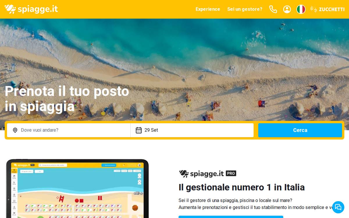 Spiagge website preview