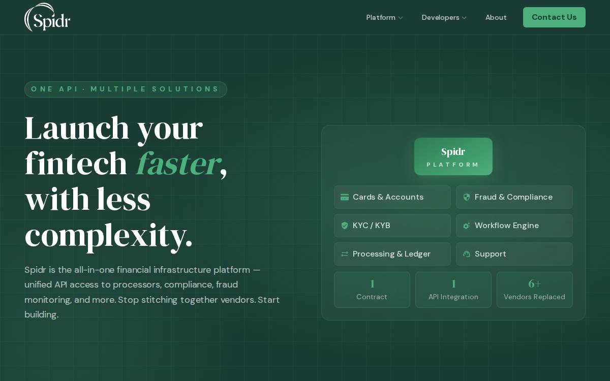 Spidr Inc. website preview