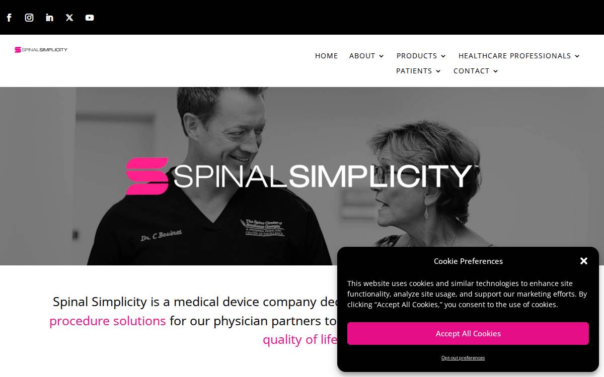 Spinal Simplicity website preview