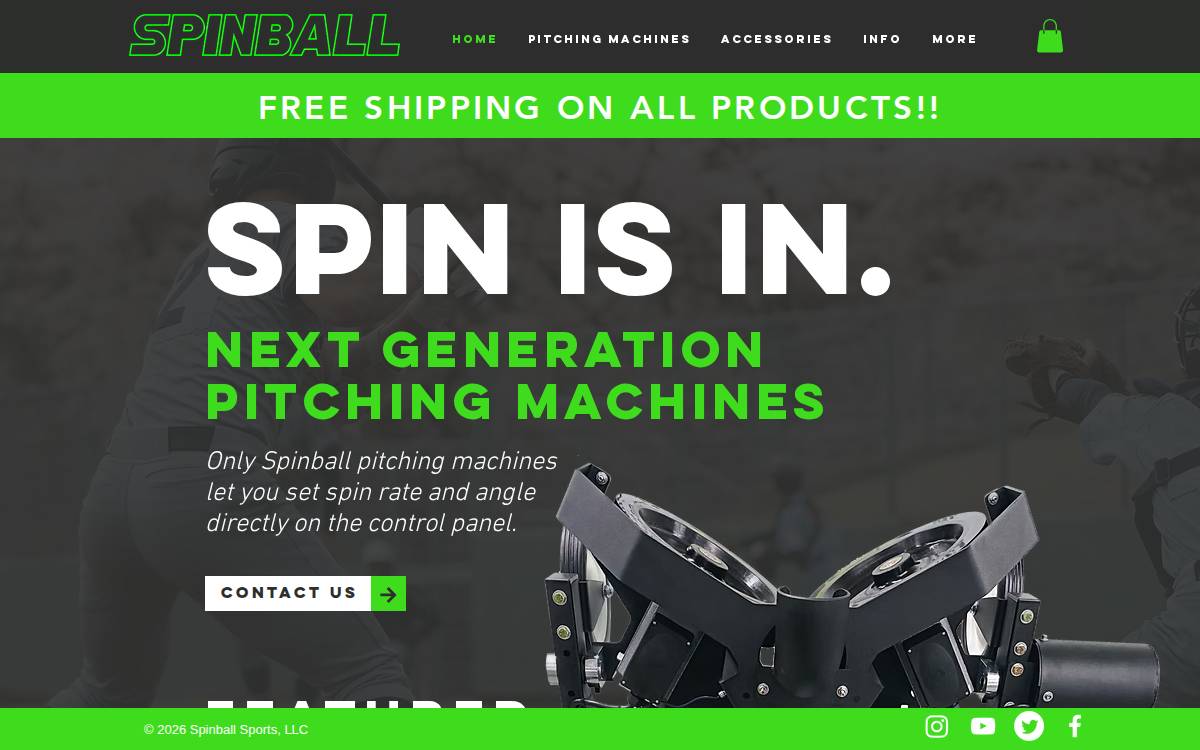 Spinballsports website preview