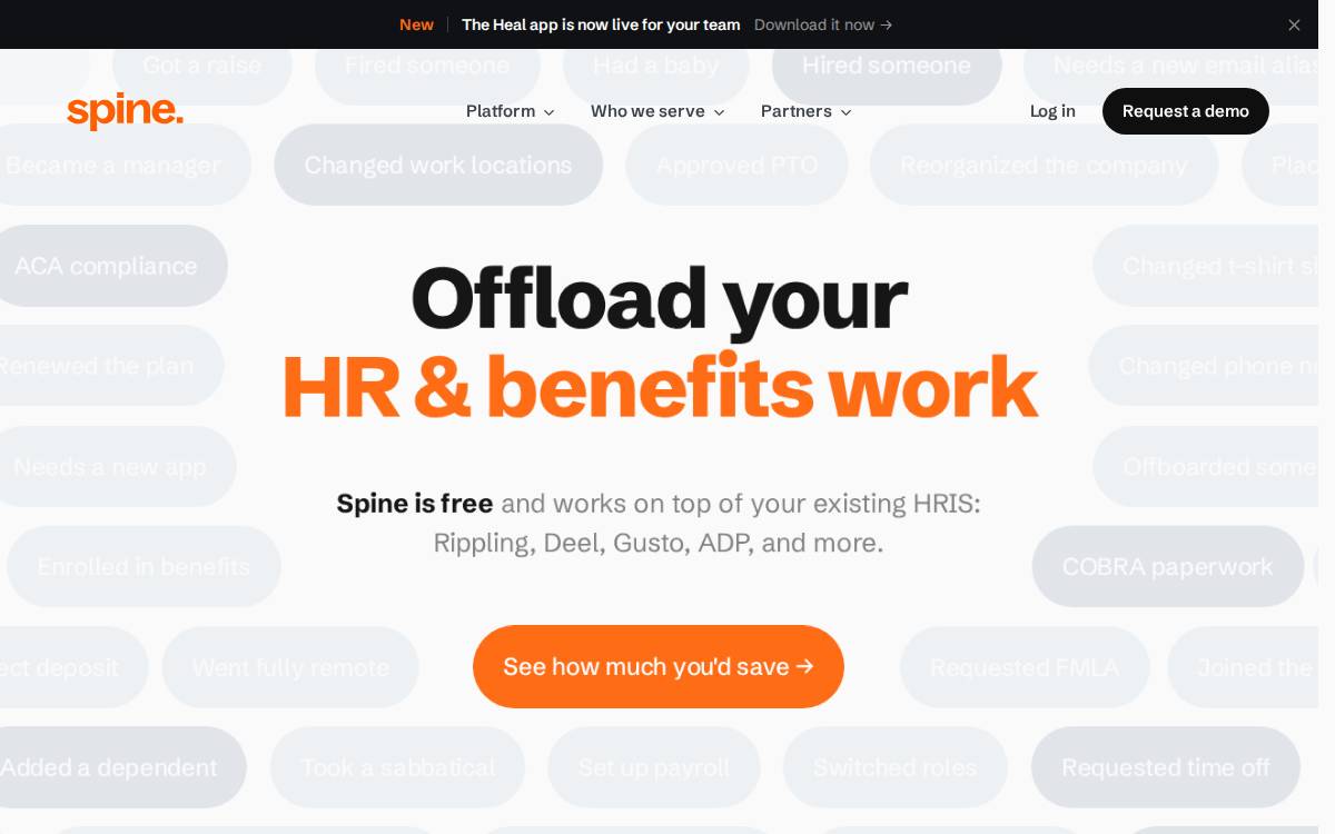 Spine website preview