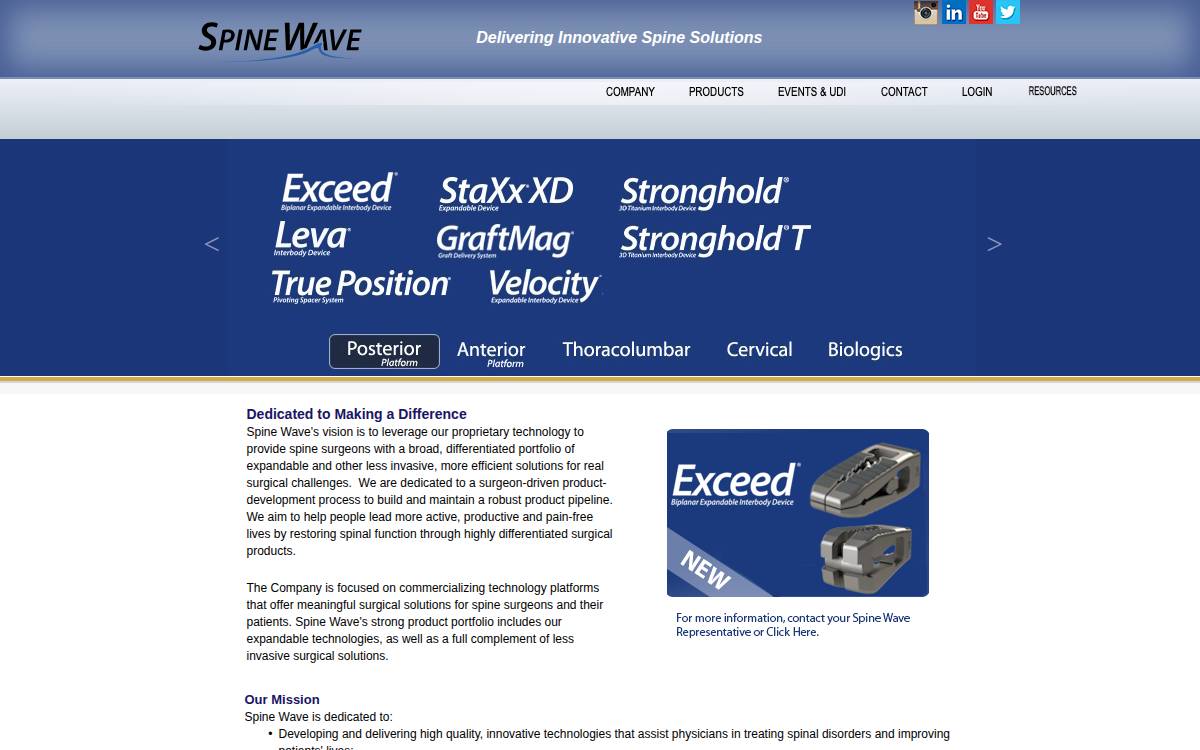 Spinewave website preview