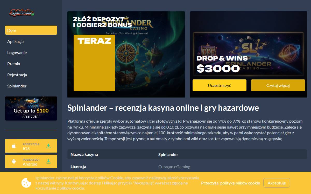 spinlander website preview