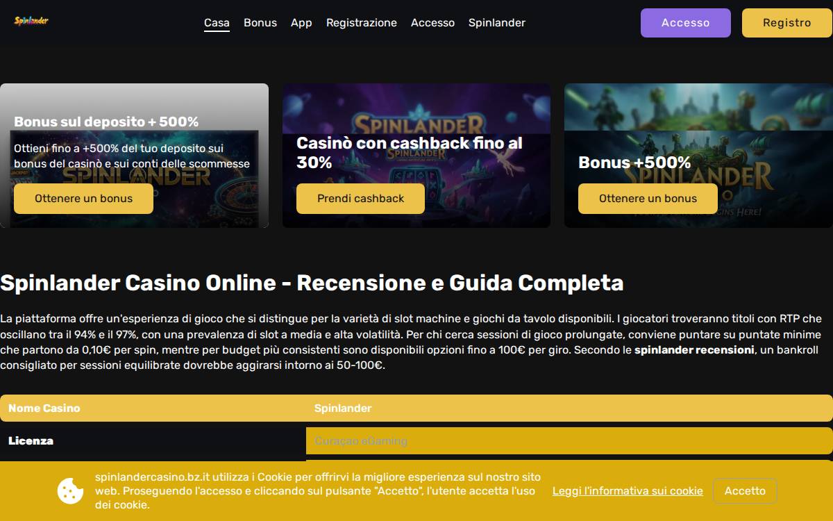 spinlander website preview
