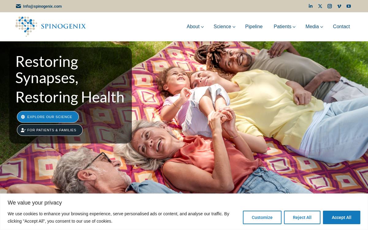 Spinogenix website preview
