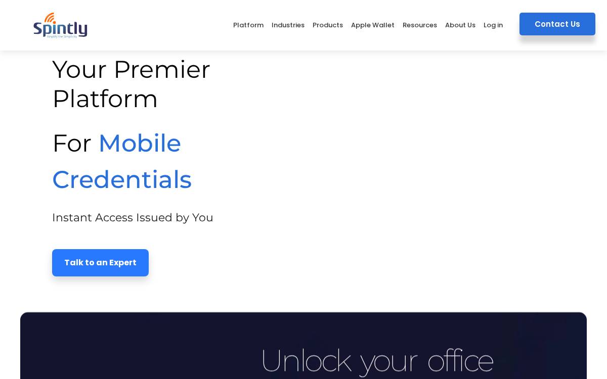 Spintly website preview