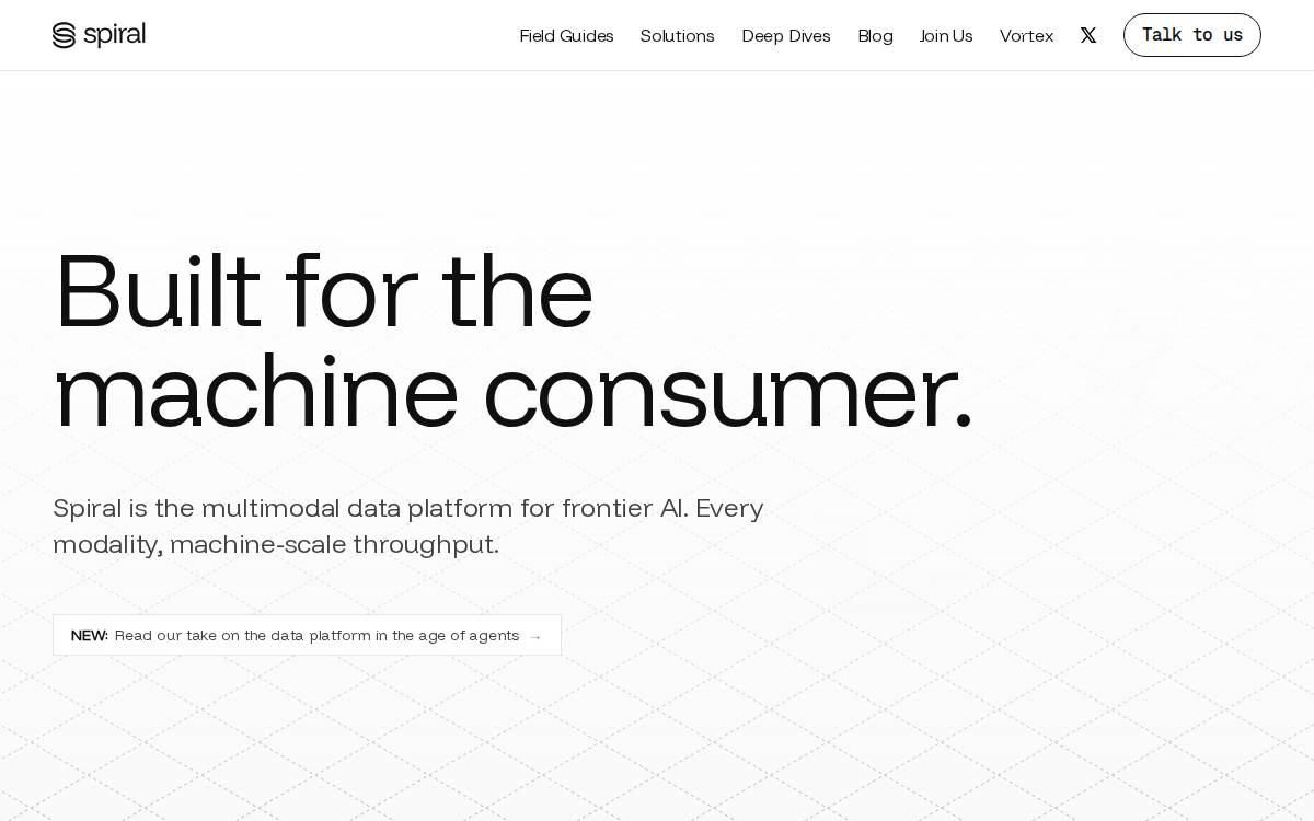 Spiraldb website preview