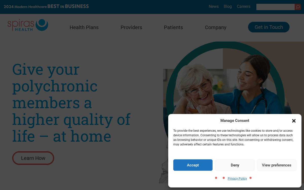 Spirashealth website preview