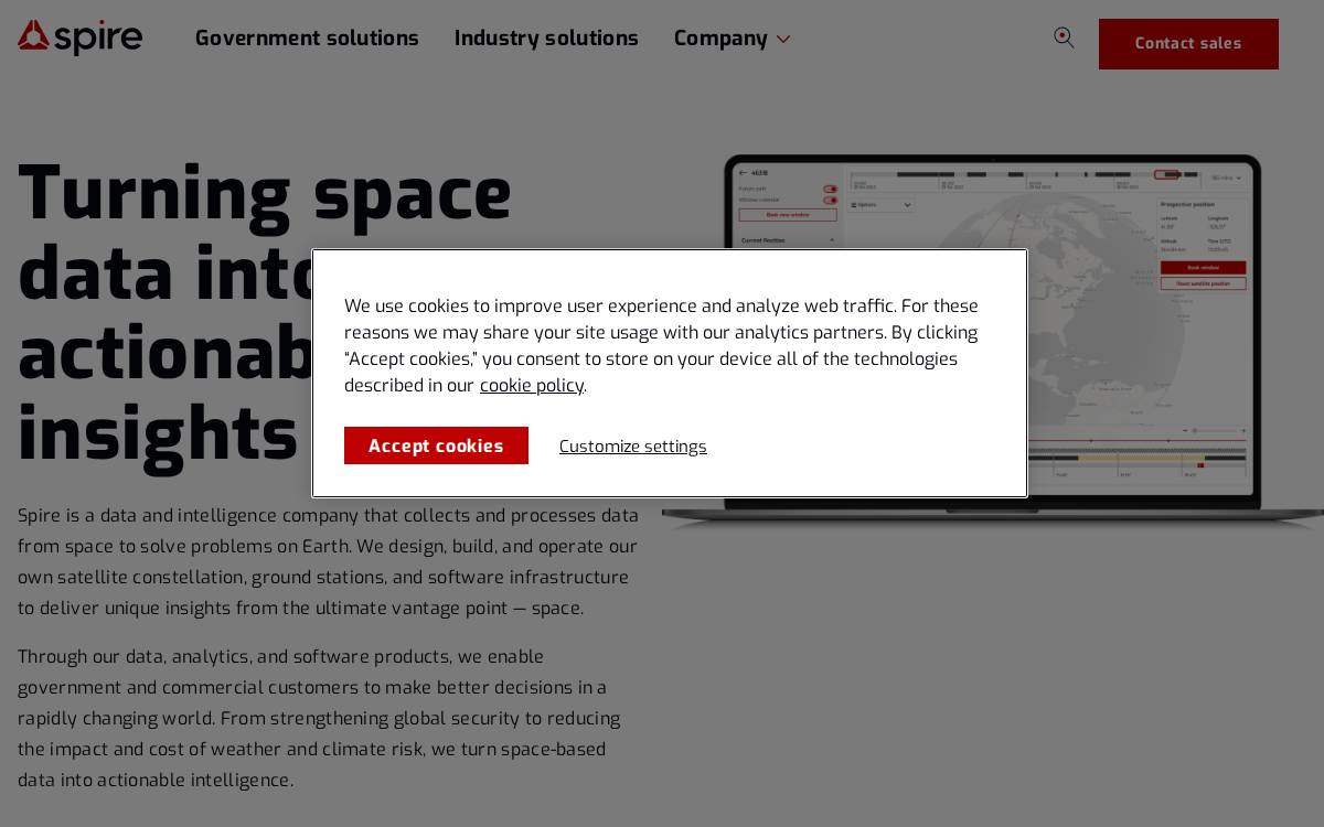 Spire website preview