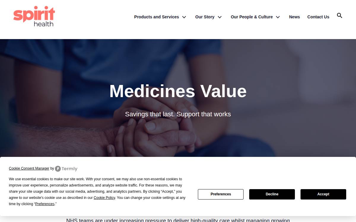 Spirit Health website preview