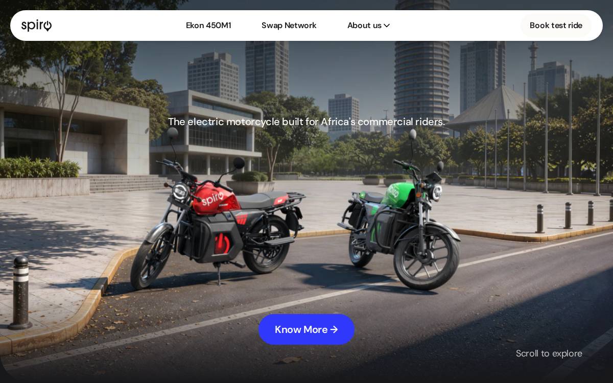 Spiro Mobility website preview