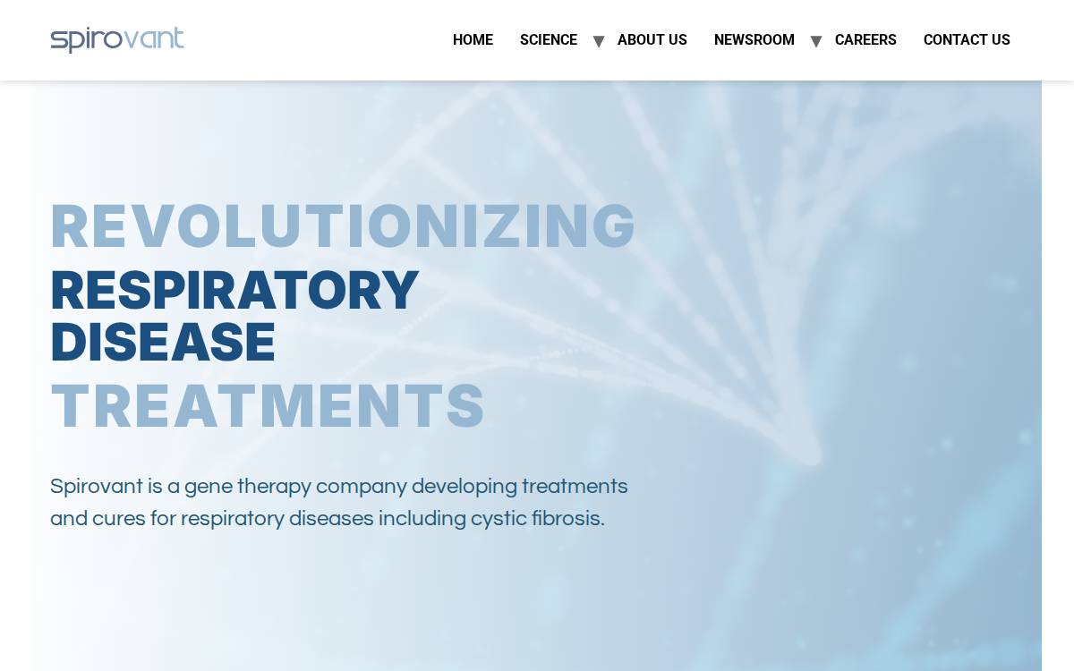 Spirovant website preview