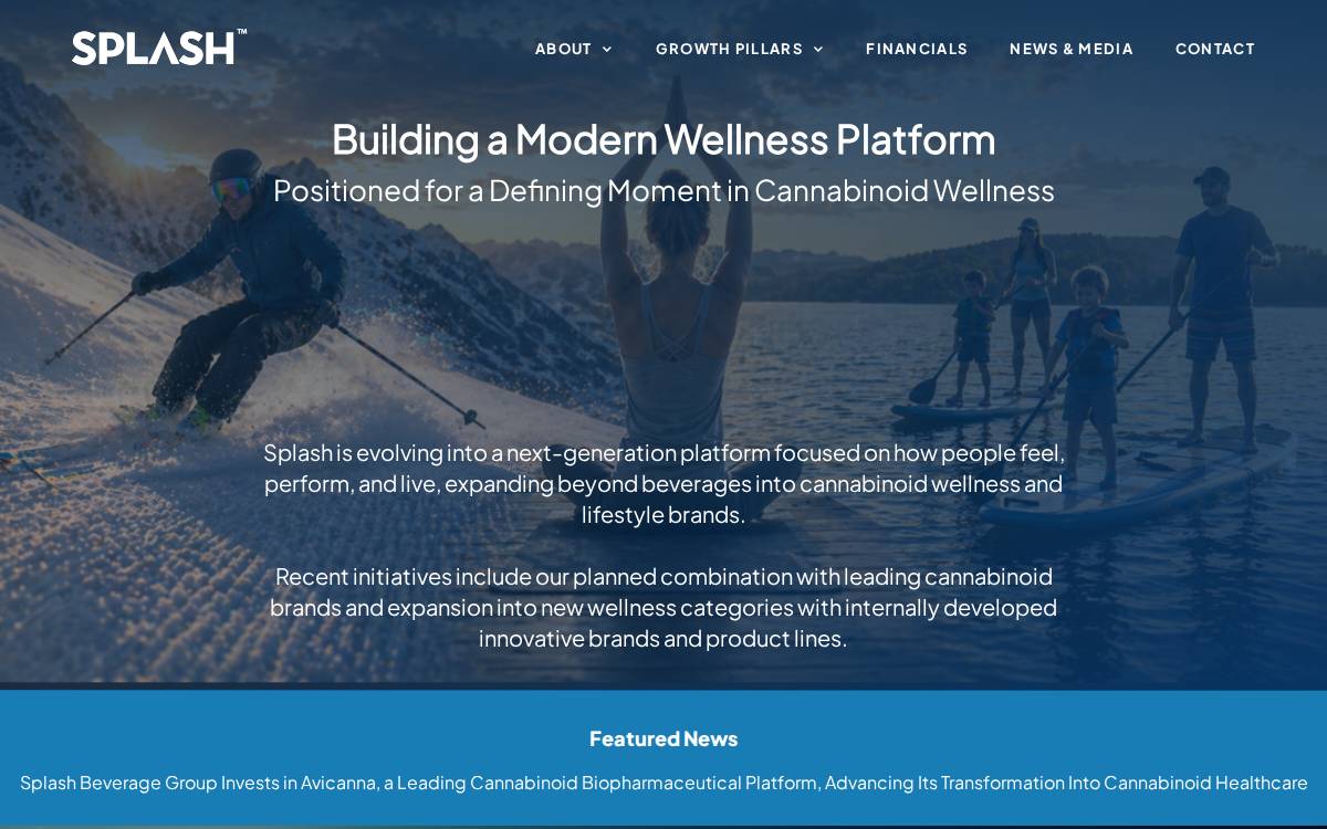 Splash Beverage Group website preview