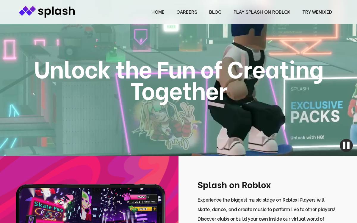Splash website preview