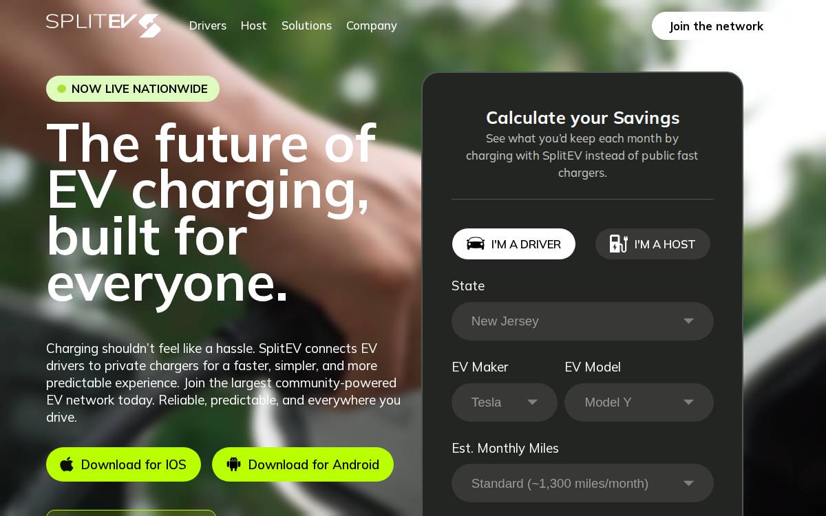 Split EV website preview