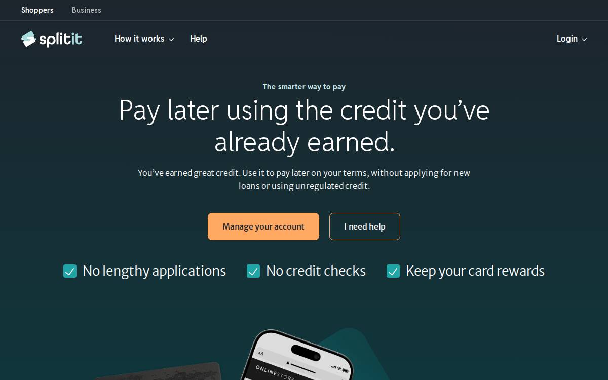 Splitit website preview