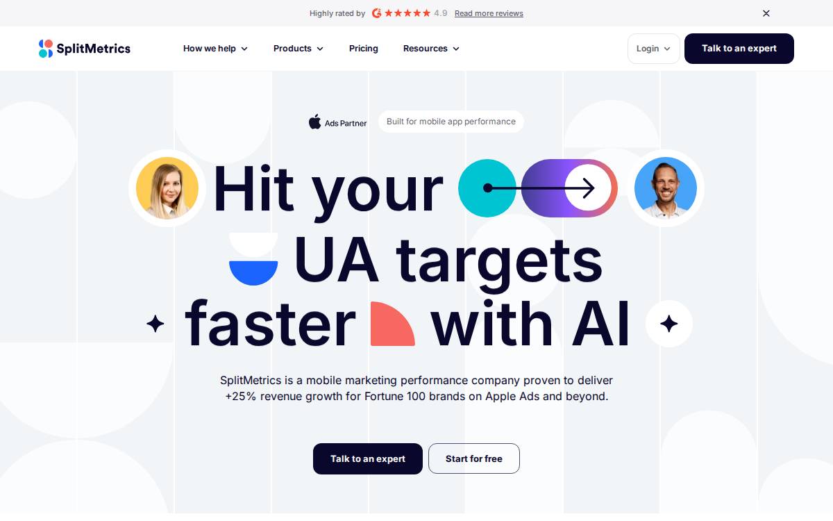 Splitmetrics website preview