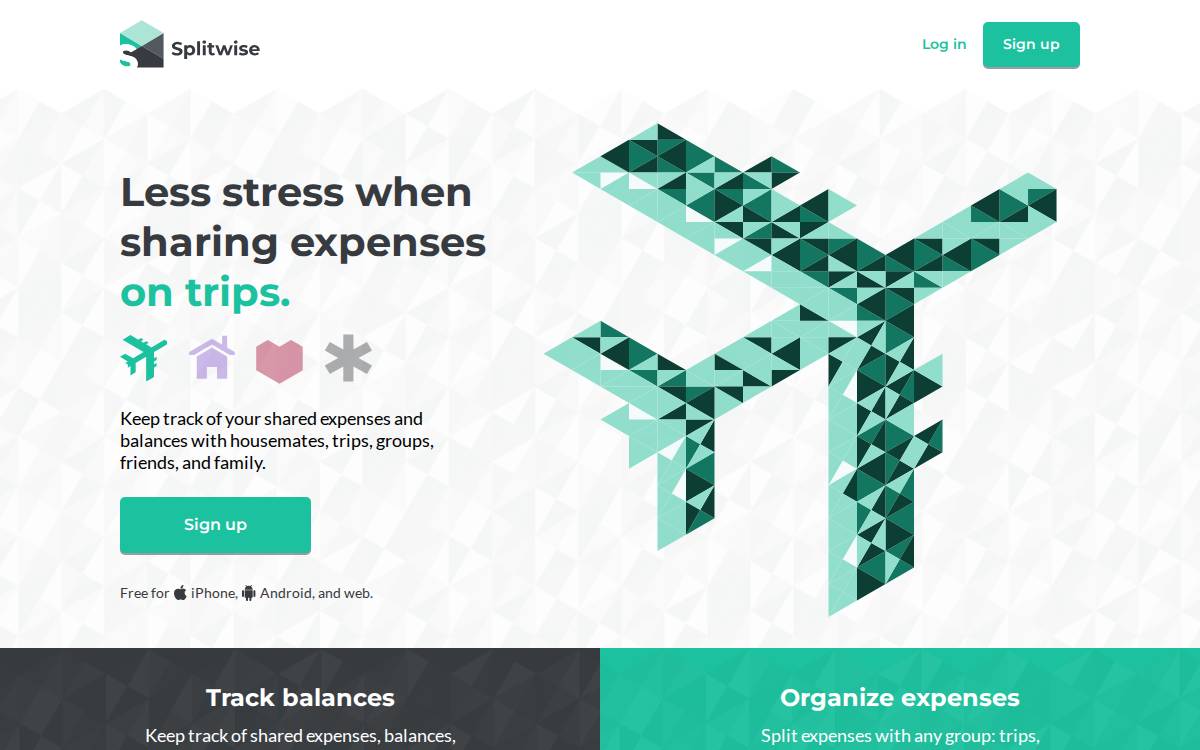Splitwise website preview