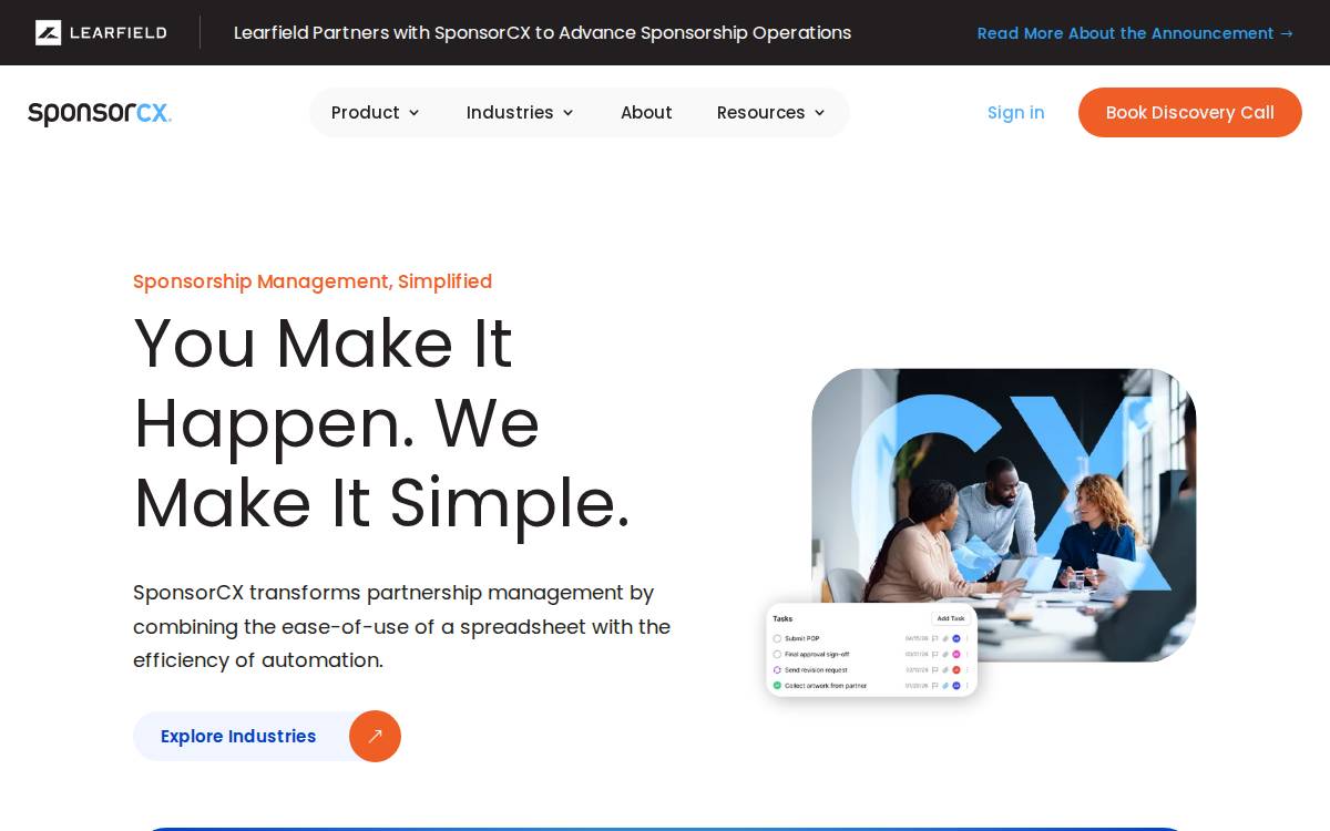 SponsorCX website preview