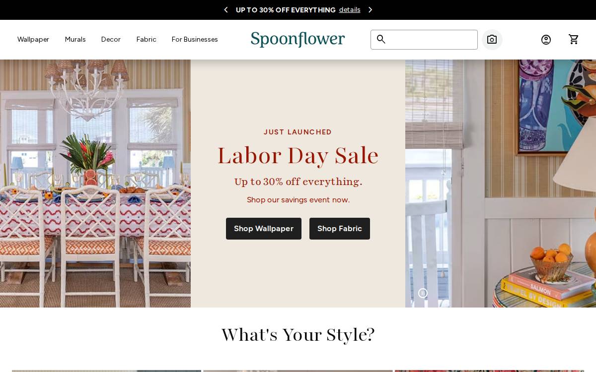 Spoonflower website preview