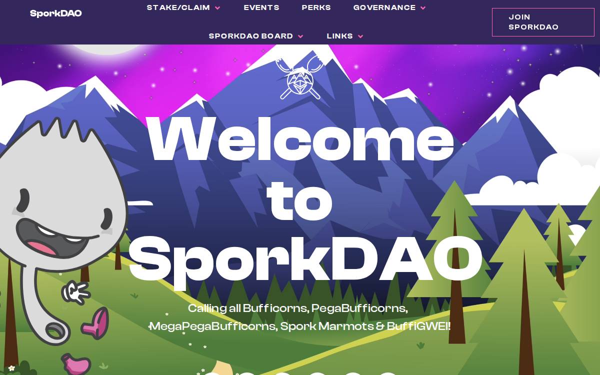 SPORK DAO website preview
