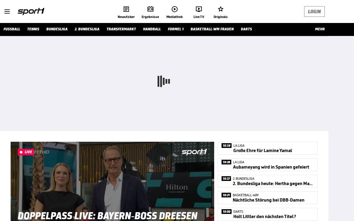 Sport1 website preview