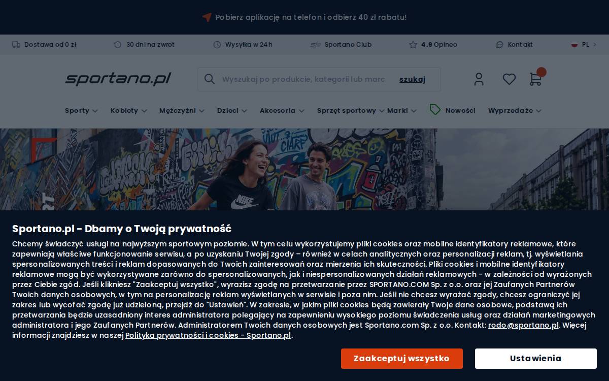 Sportano website preview