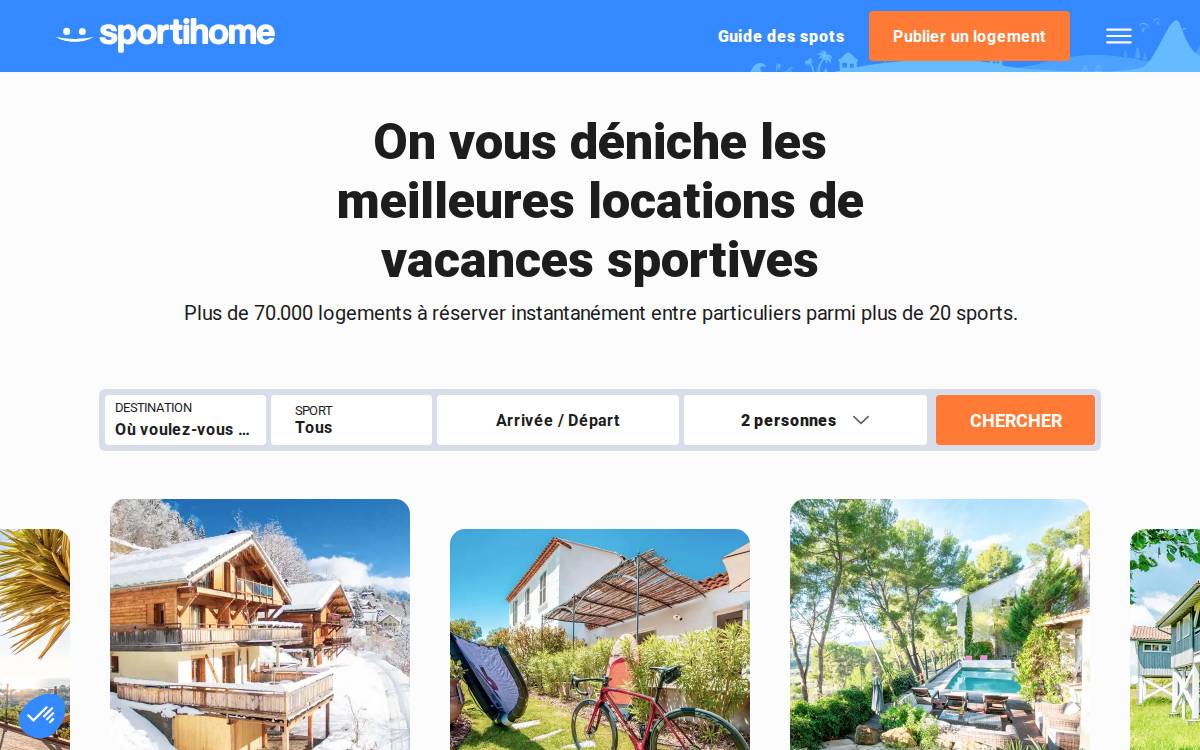 Sportihome website preview