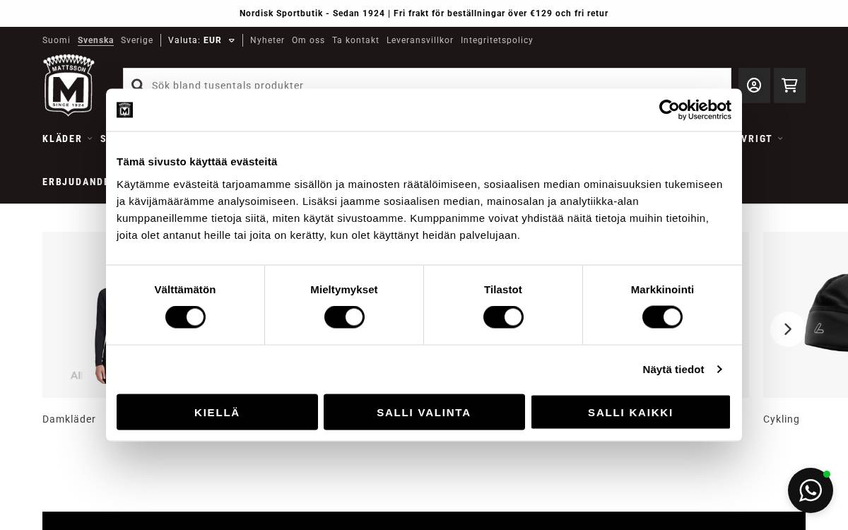 Sportmagasinet Mattsson website preview