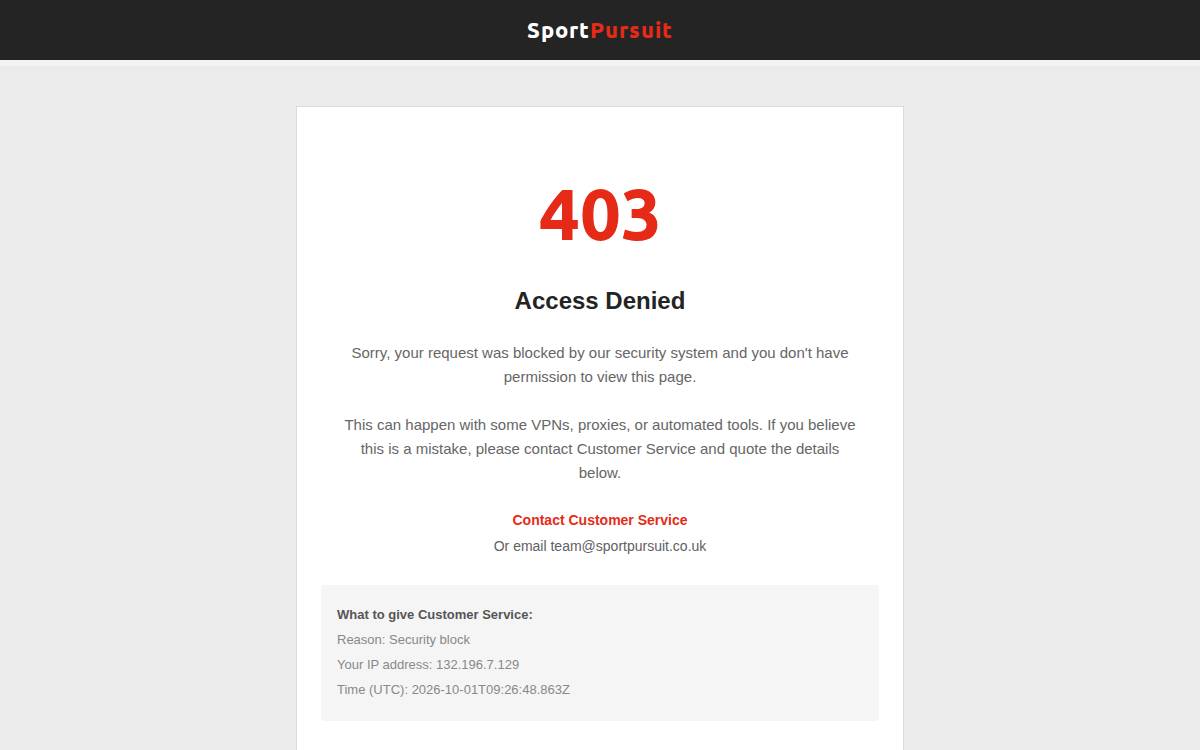 SportPursuit website preview
