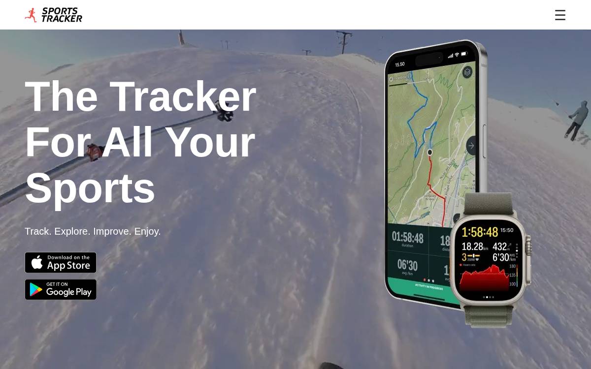 Sports Tracker website preview