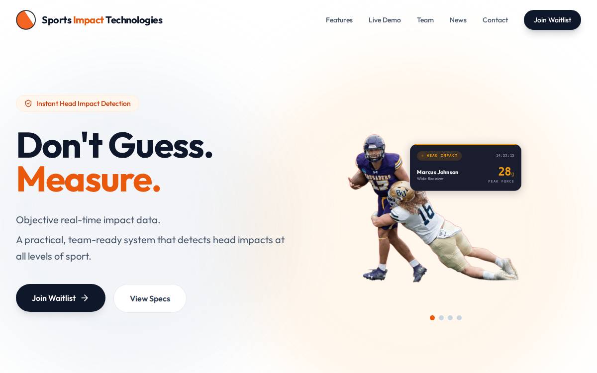 Sportsimpacttechnologies website preview