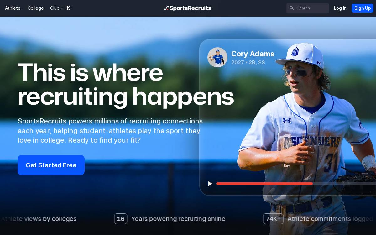 Sports Recruits website preview