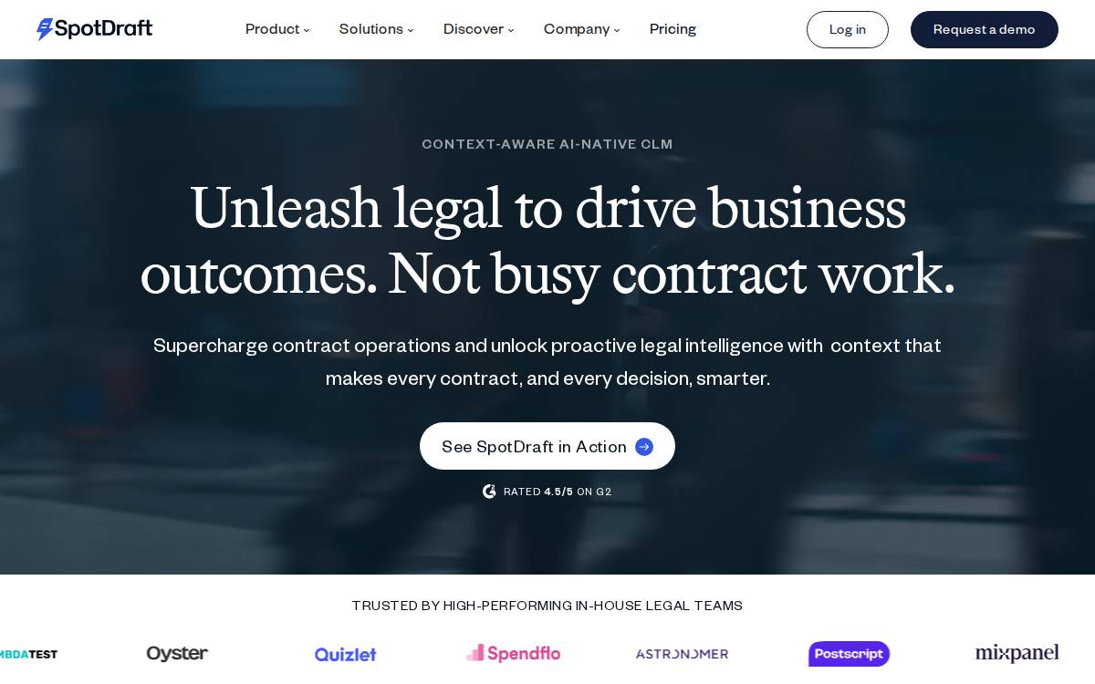Spotdraft website preview