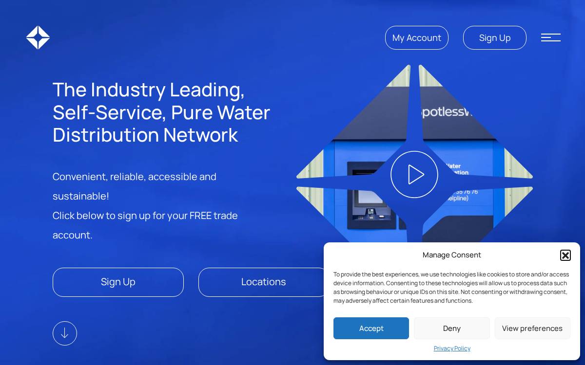 Spotless Water website preview