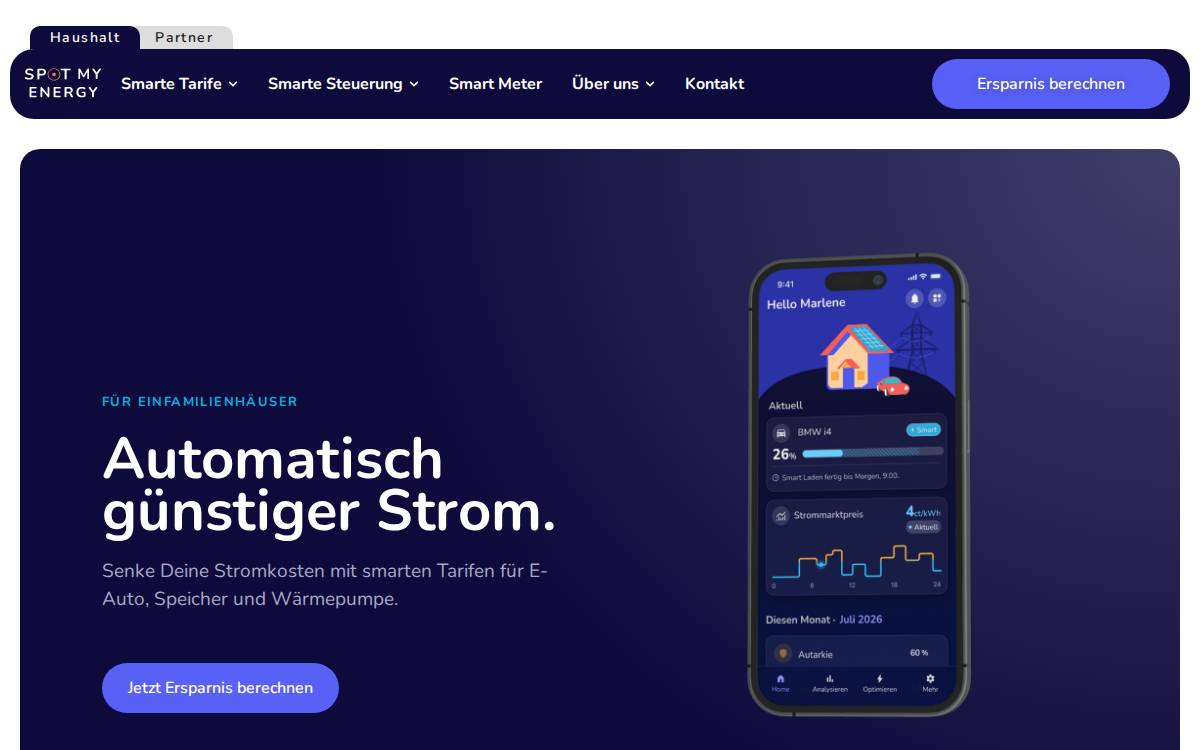 Spotmyenergy website preview