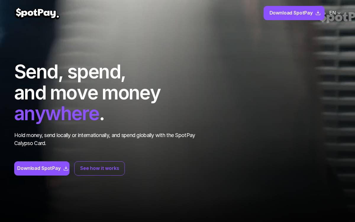 SpotPay website preview