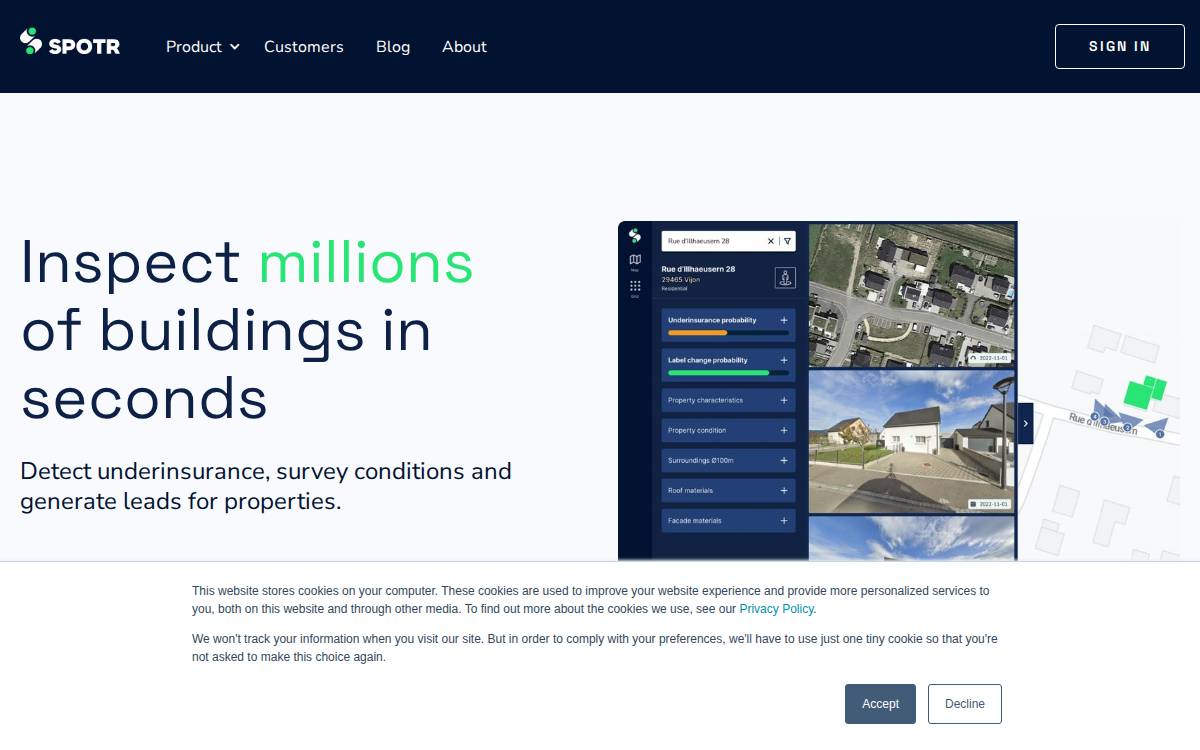 Spotr website preview