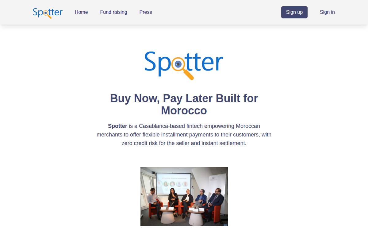 Spotter website preview